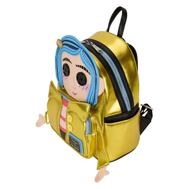 Loungefly Coraline 15th Anniversary Laika Doll Metallic Cosplay Mini Backpack - Ginga Toys