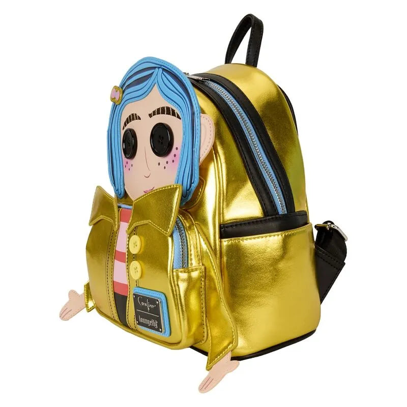 Loungefly Coraline 15th Anniversary Laika Doll Metallic Cosplay Mini Backpack - Ginga Toys