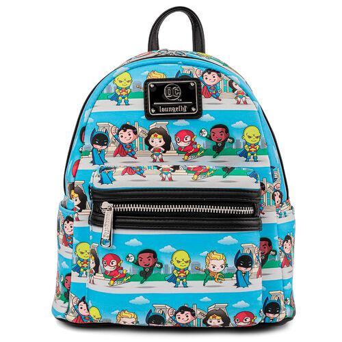 Loungefly DC Comics Superheroes Chibi Lineup Mini Backpack - Loungefly - Ginga Toys