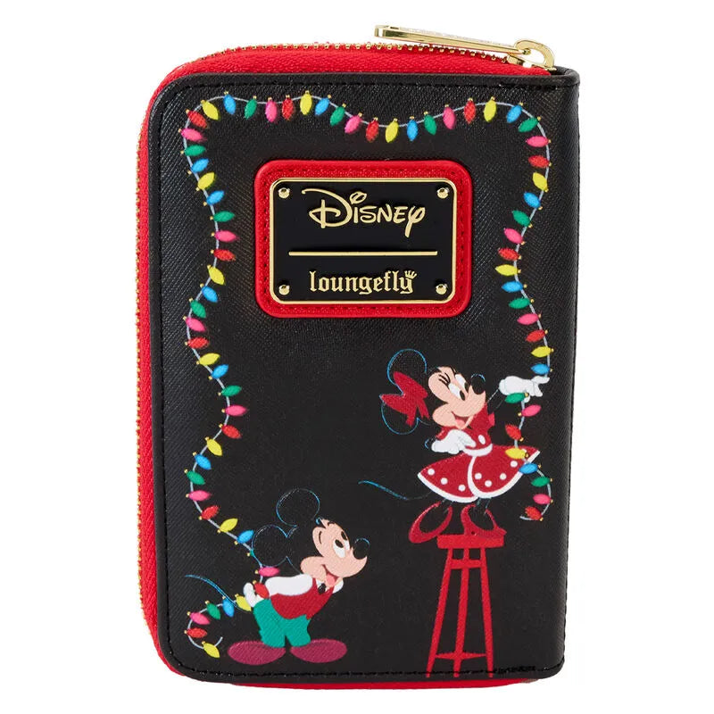 Loungefly Disney Mickey & Friends Christmas Light Decorations Zip Around Wallet - Ginga Toys