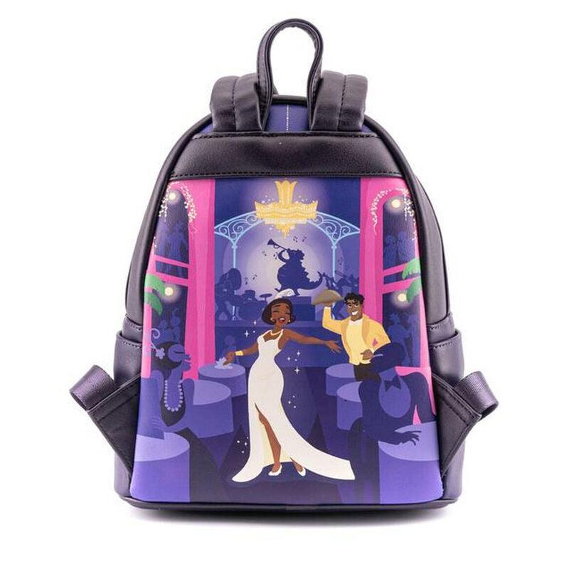 The Princess and The Frog Bayou Scene Light Up Mini Backpack | Officially Licensed | Plastic/Vegan Leather/Suede | Loungefly