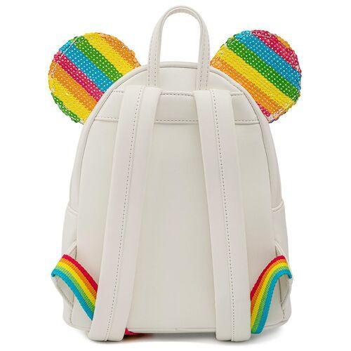 Loungefly Rainbow Stripe top Sequin Mini Backpack and Wallet