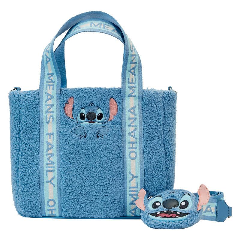 Loungefly Disney Stitch Plush Sherpa Tote Bag With Coin Bag - Loungefly - Ginga Toys