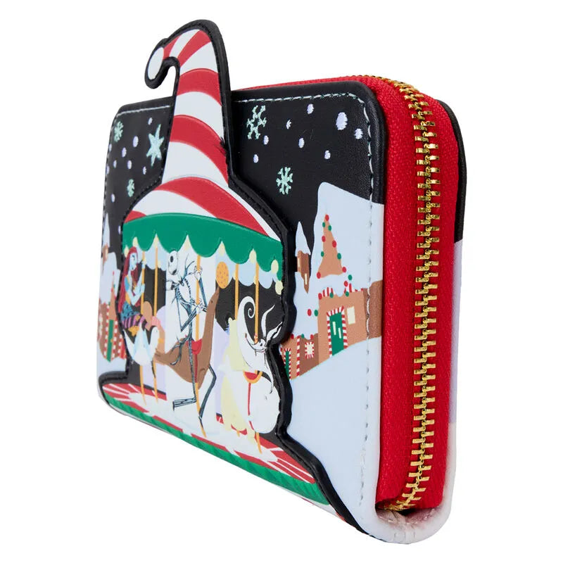 Loungefly Disney The Nightmare Before Christmas Candy Cane Carousel Zip Around Wallet - Ginga Toys