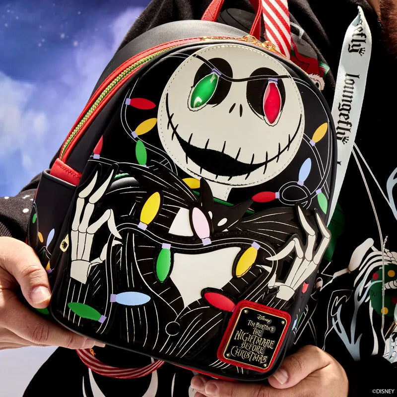 Loungefly Disney The Nightmare Before Christmas Jack Wrapped In Lights Light Up Glow Mini Backpack - Ginga Toys