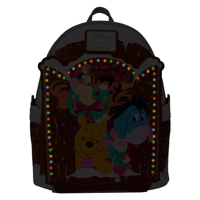 Loungefly Disney Winnie The Pooh & Friends Christmas Greetings Light Up Mini Backpack - Ginga Toys