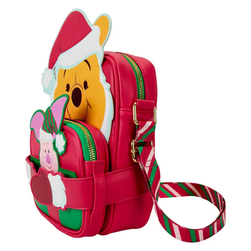 Loungefly Disney Winnie The Pooh Santa Winnie & Piglet Crossbuddies Cosplay Crossbody Bag With Coin Bag - Ginga Toys