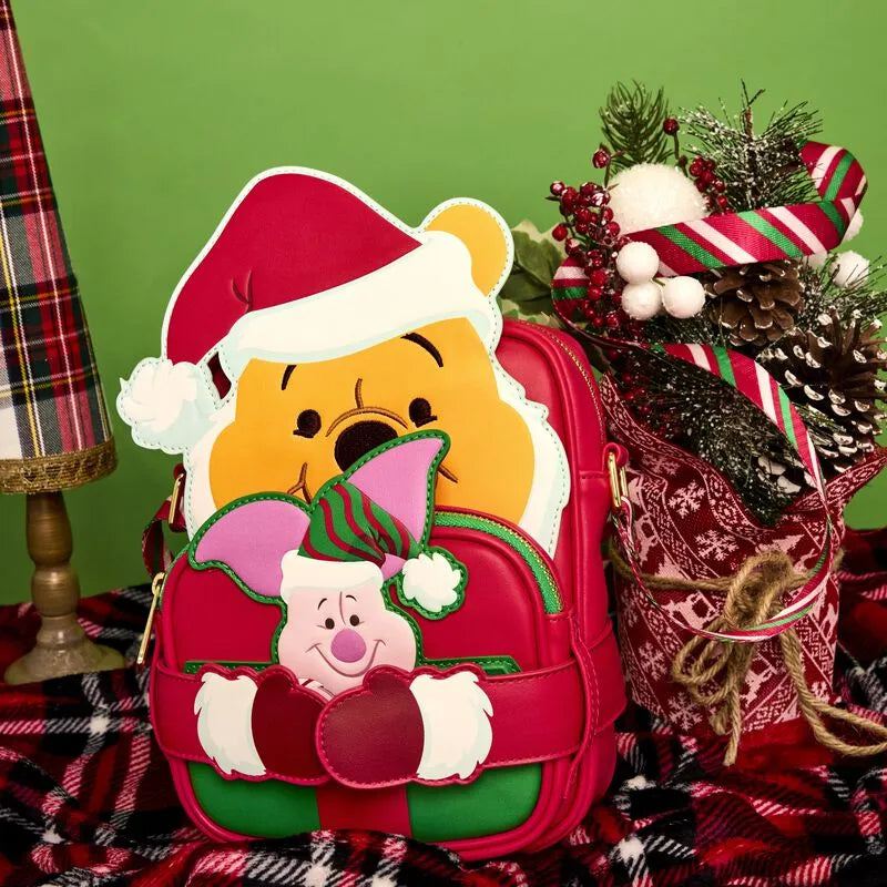 Loungefly Disney Winnie The Pooh Santa Winnie & Piglet Crossbuddies Cosplay Crossbody Bag With Coin Bag - Ginga Toys