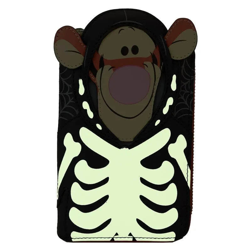 Loungefly Disney Winnie The Pooh Skeleton Tigger Cosplay Glow Zip Around Wallet - Ginga Toys