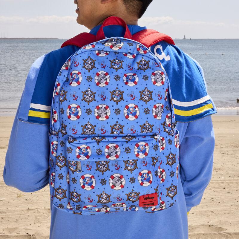 Loungefly Donald Duck 90th Anniversary All-Over Print Nylon Full-Size Backpack - Ginga Toys