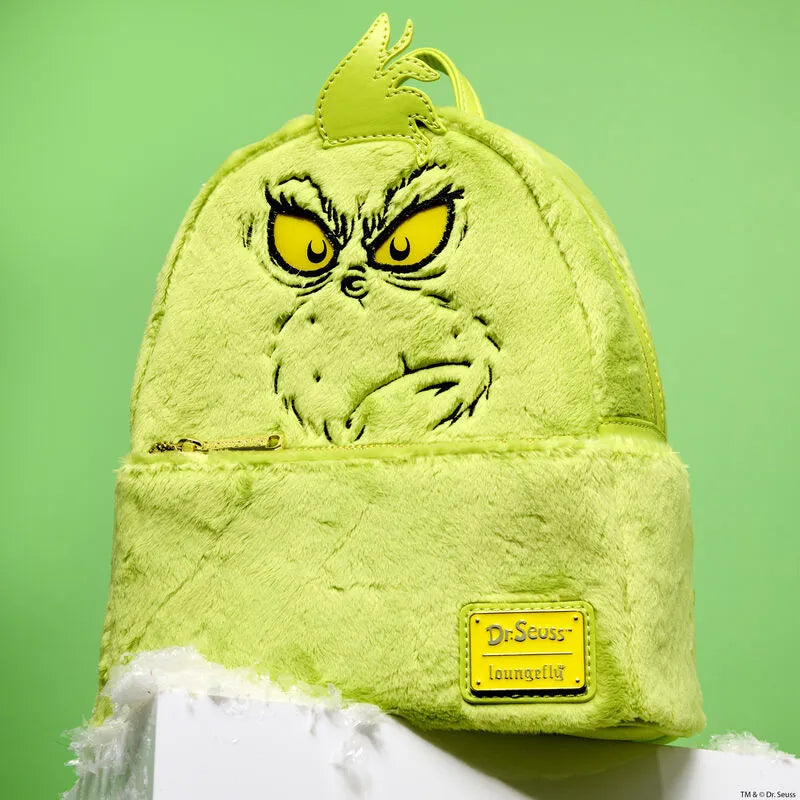 Loungefly Dr. Seuss' How The Grinch Stole Christmas! Plush Cosplay Light Up Mini Backpack - Ginga Toys