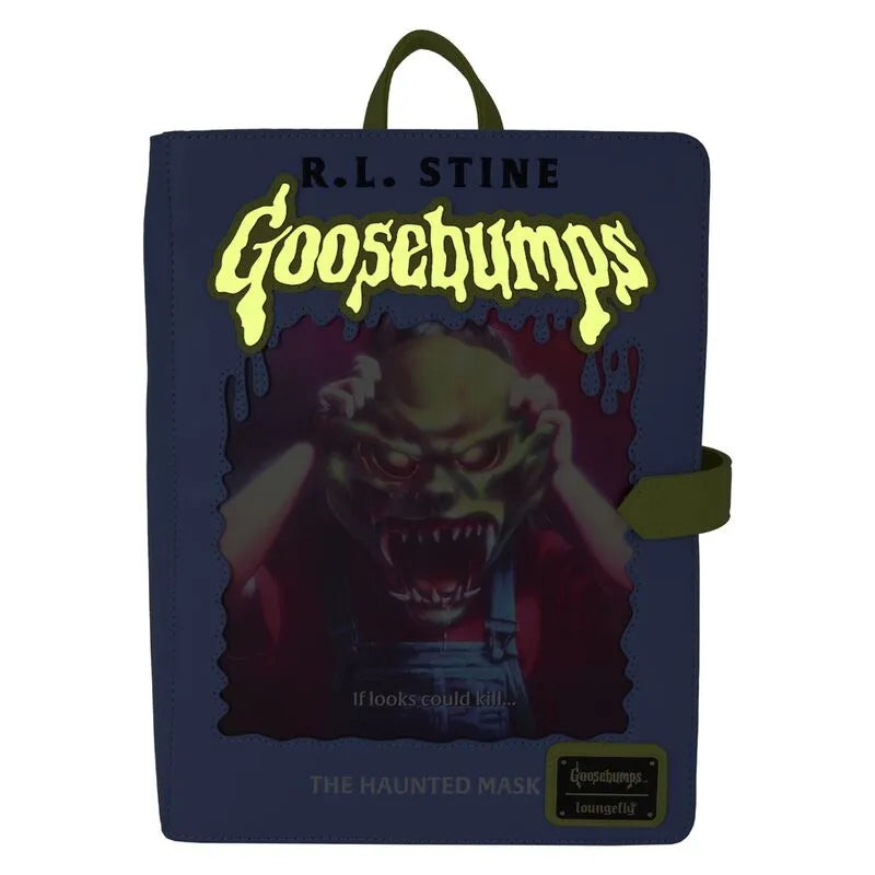 Loungefly Goosebumps The Haunted Mask Book Cover Glow Mini Backpack - Ginga Toys