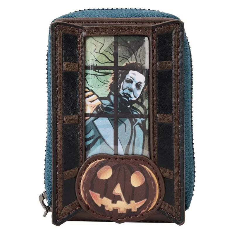 Loungefly Halloween Michael Myers Pumpkin Glow Accordion Zip Around Wallet - Ginga Toys