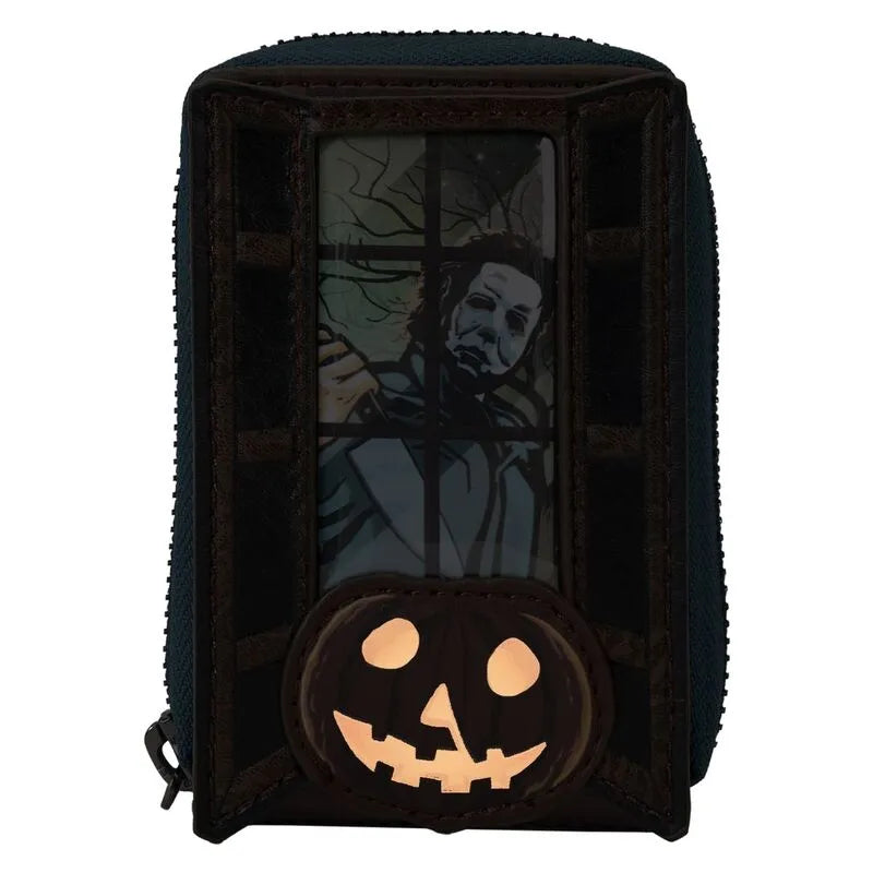 Loungefly Halloween Michael Myers Pumpkin Glow Accordion Zip Around Wallet - Ginga Toys