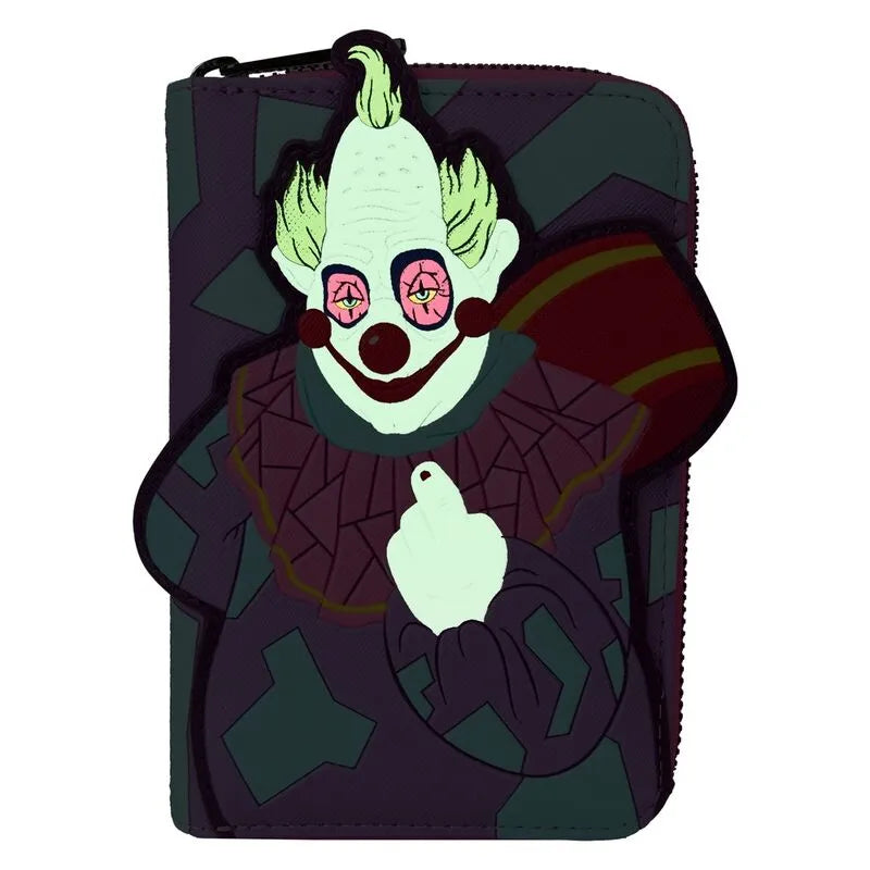 Loungefly Killer Klowns from Outer Space Jumbo Cosplay Glow Zip Around Wallet - Ginga Toys