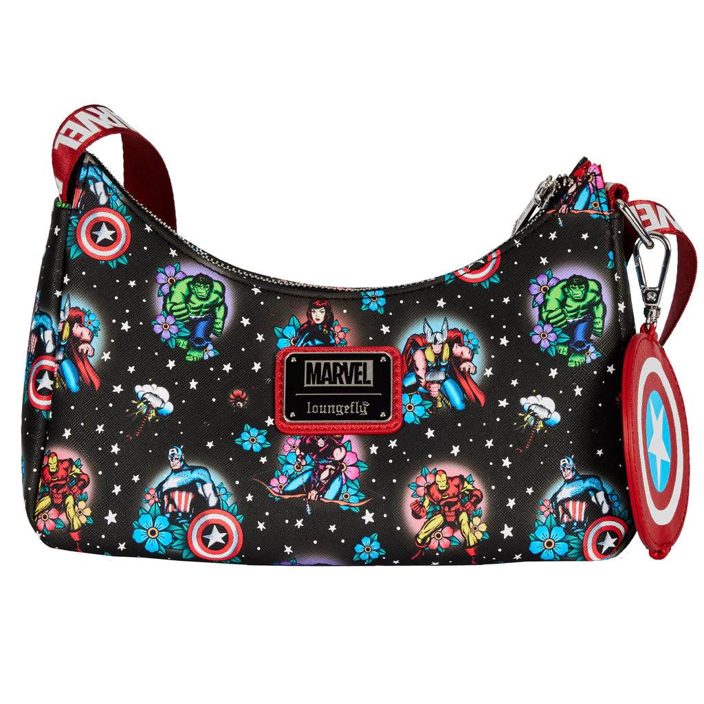 Loungefly Marvel Avengers Floral Tattoo Shoulder Bag - Loungefly - Ginga Toys