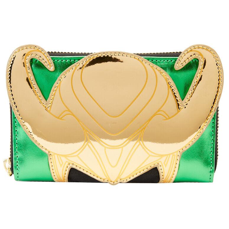 Loungefly Marvel Metallic Loki Zip Around Wallet - Loungefly - Ginga Toys