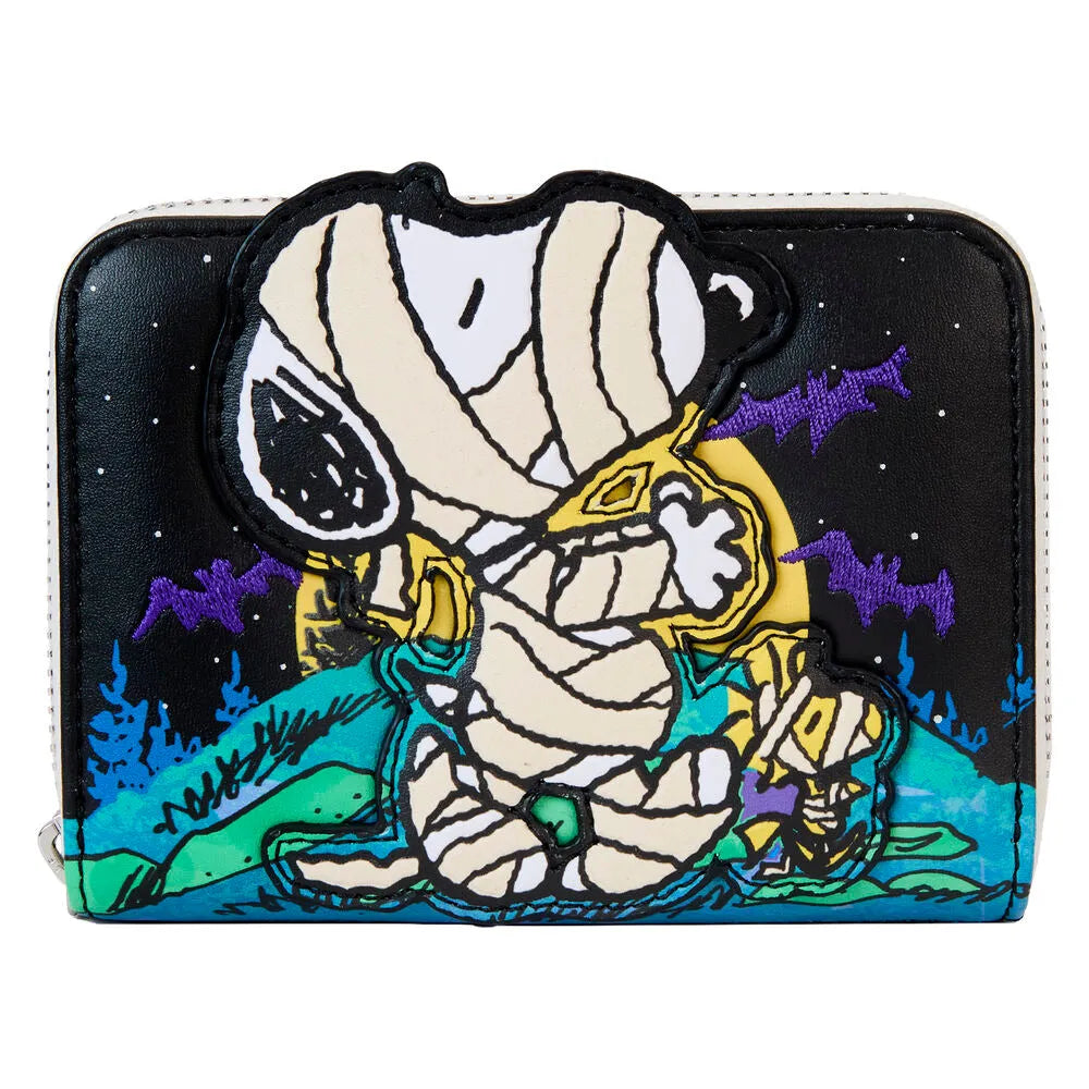 Loungefly Peanuts Snoopy Mummy Haunt Glow Zip Around Wallet - Ginga Toys