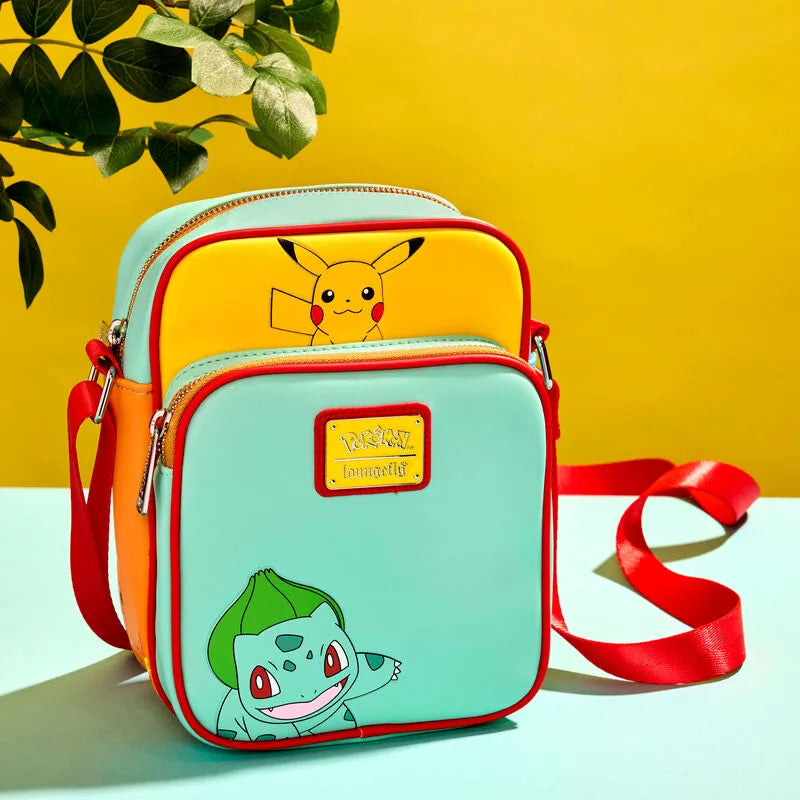 Loungefly Pokémon Color Block Starters Crossbody Bag - Ginga Toys