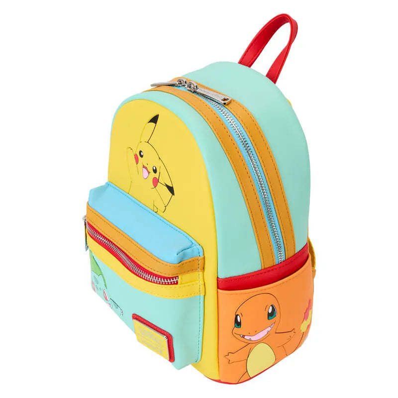 Loungefly Pokémon Color Block Starters Mini Backpack - Ginga Toys