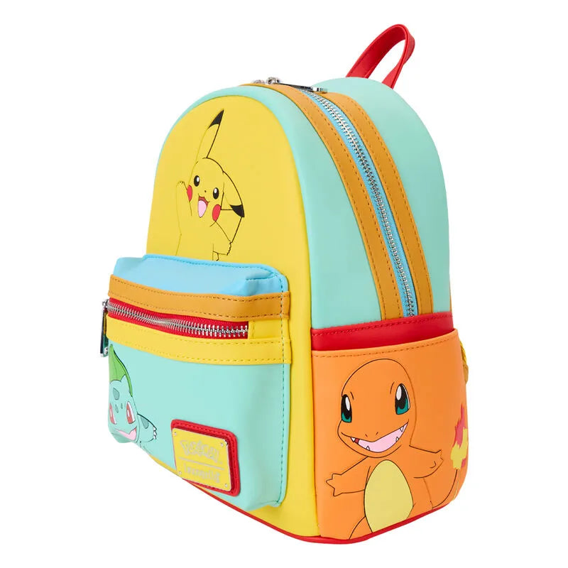 Loungefly Pokémon Color Block Starters Mini Backpack - Ginga Toys