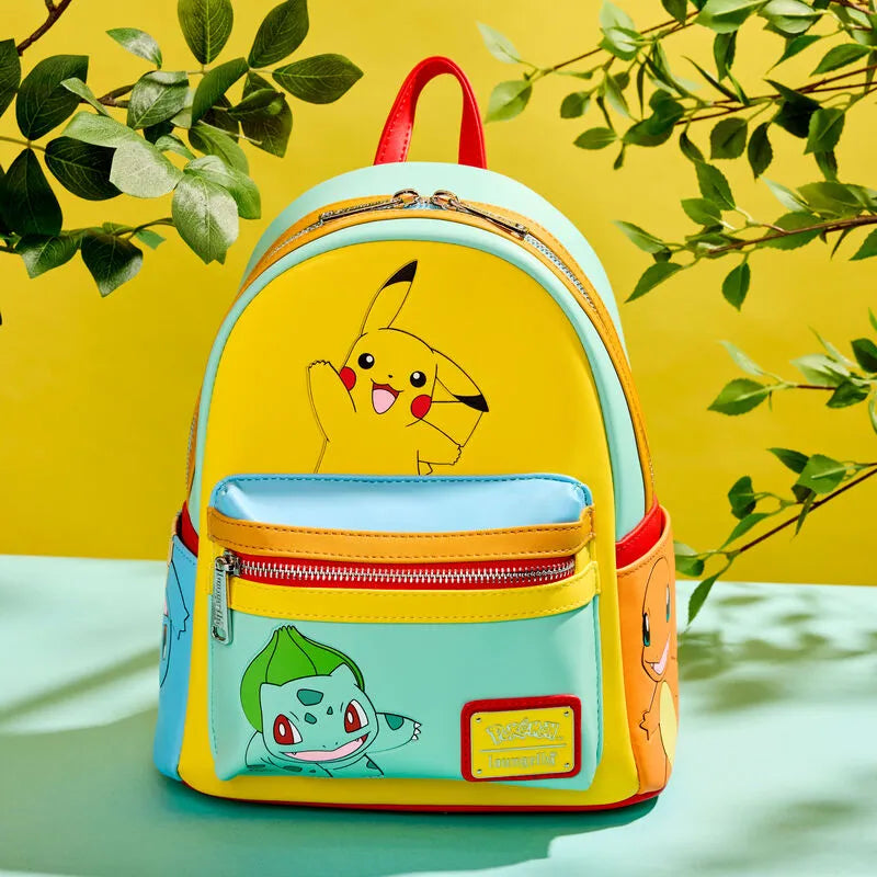 Loungefly Pokémon Color Block Starters Mini Backpack - Ginga Toys