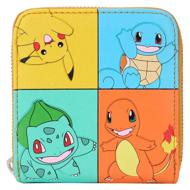 Loungefly Pokémon Color Block Starters Zip Around Wallet - Ginga Toys