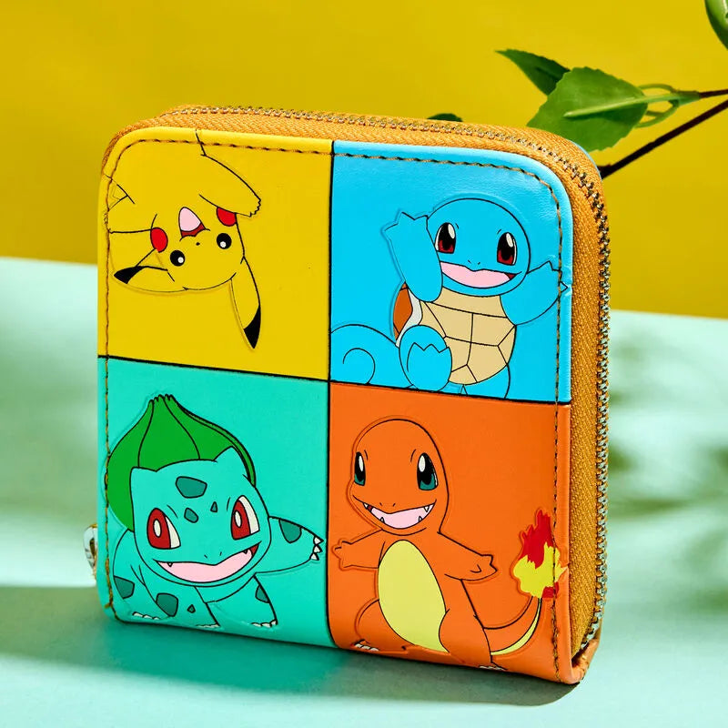 Loungefly Pokémon Color Block Starters Zip Around Wallet - Ginga Toys