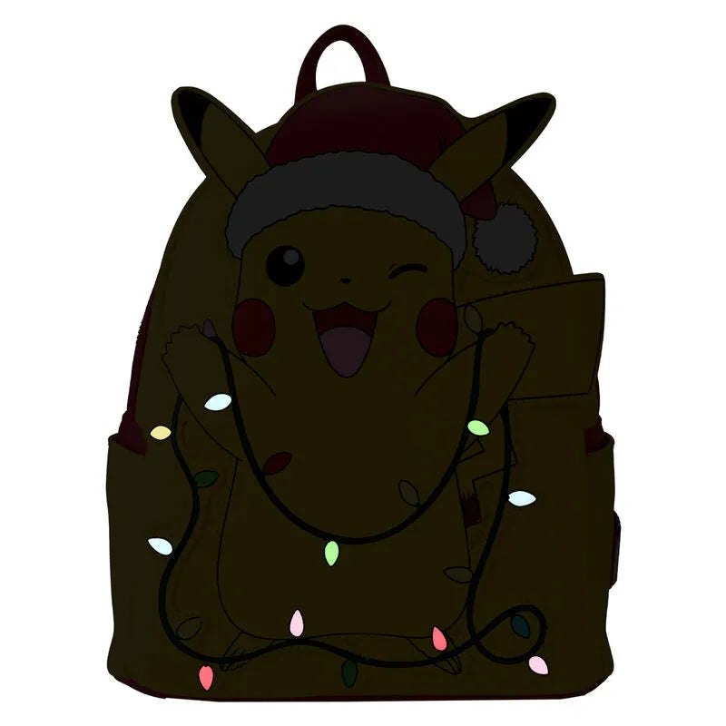 Loungefly Pokémon Santa Pikachu Christmas Lights Light Up Mini Backpack - Ginga Toys