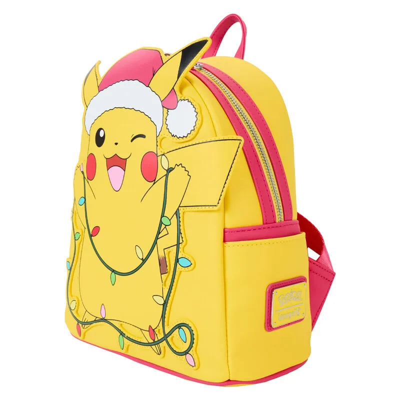 Loungefly Pokémon Santa Pikachu Christmas Lights Light Up Mini Backpack - Ginga Toys