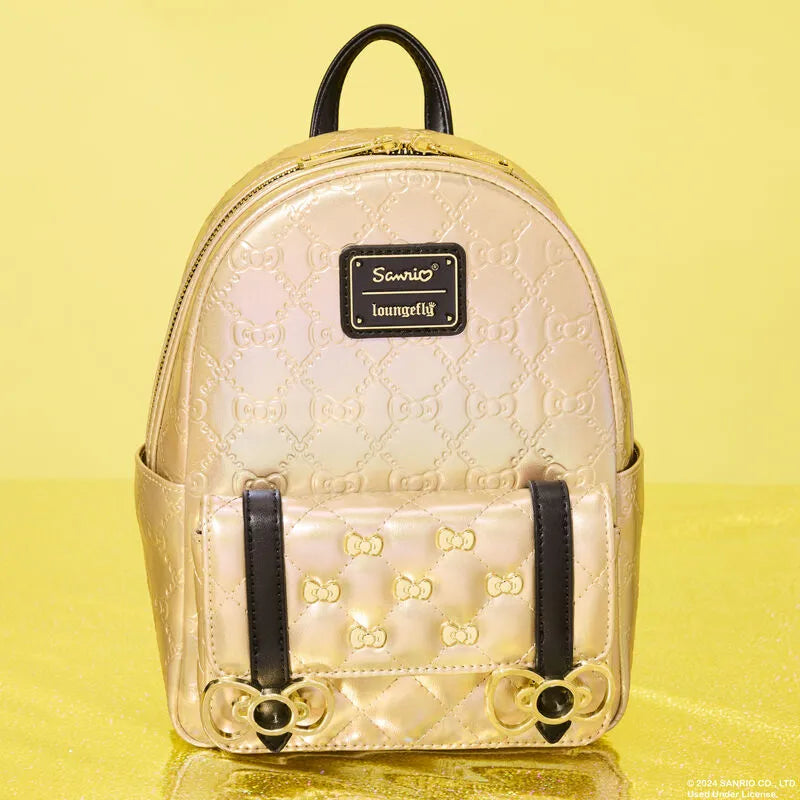 Loungefly Sanrio Hello Kitty 50th Anniversary Metallic Gold Mini Backpack - Ginga Toys