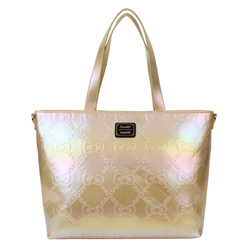 Loungefly Sanrio Hello Kitty 50th Anniversary Metallic Gold Tote Bag With Coin Bag - Ginga Toys