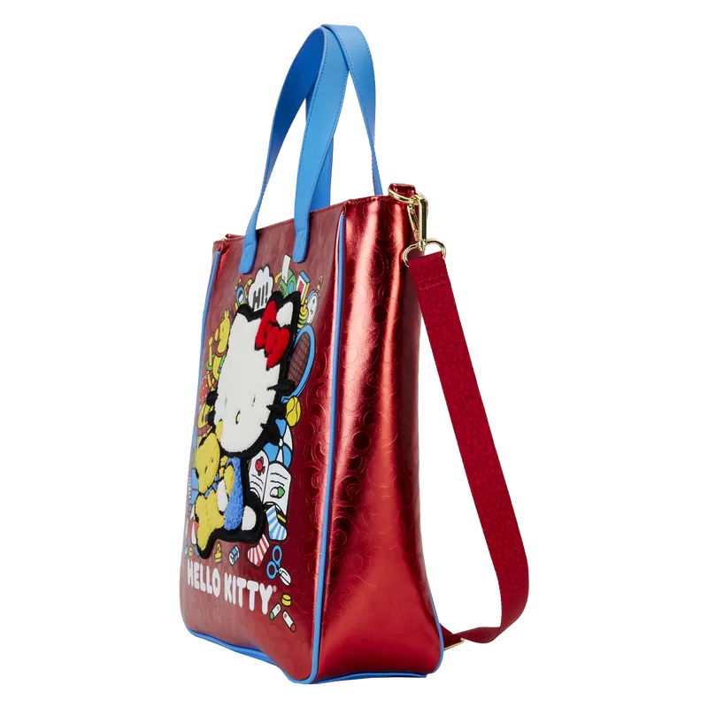 Loungefly Sanrio Hello Kitty 50th Anniversary Metallic Tote Bag with Coin Bag - Ginga Toys