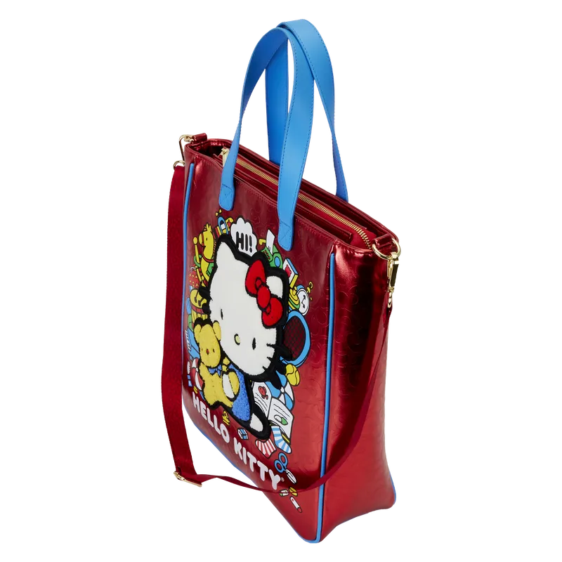 Loungefly Sanrio Hello Kitty 50th Anniversary Metallic Tote Bag with Coin Bag - Ginga Toys