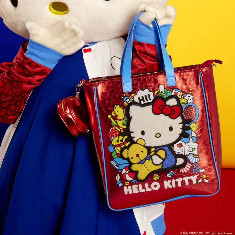 Loungefly Sanrio Hello Kitty 50th Anniversary Metallic Tote Bag with Coin Bag - Ginga Toys