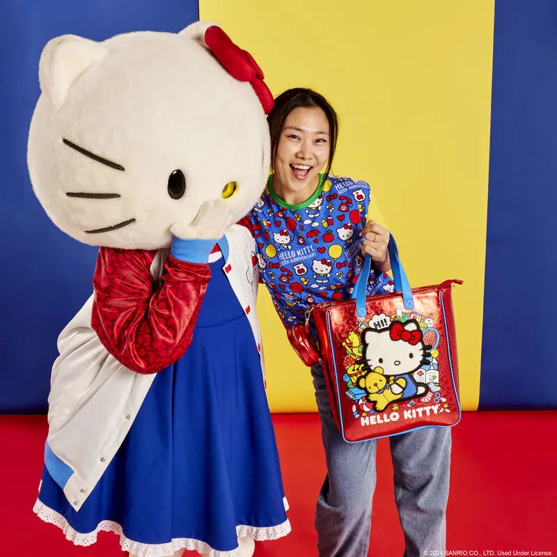 Loungefly Sanrio Hello Kitty 50th Anniversary Metallic Tote Bag with Coin Bag - Ginga Toys