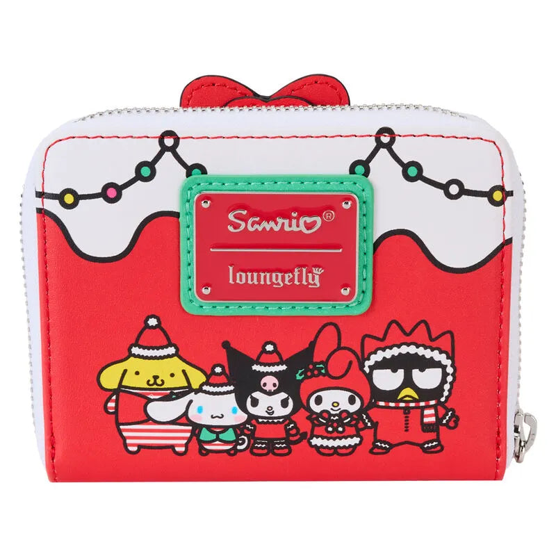 Loungefly Sanrio Hello Kitty & Friends Holiday Wreath Zip Around Wallet - Ginga Toys