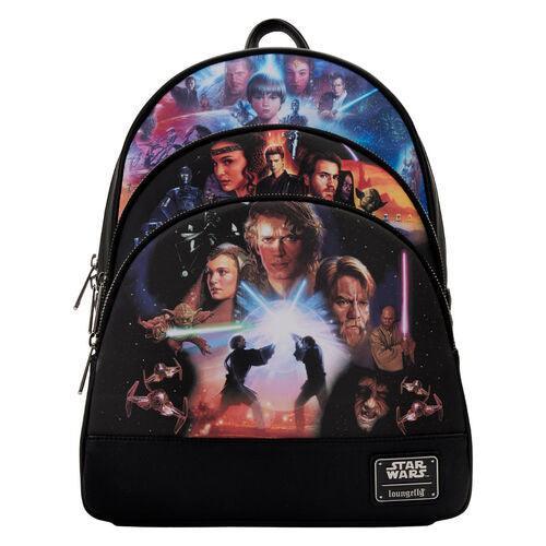 Loungefly Star Wars Prequel Trilogy Triple Pocket Mini Backpack - Loungefly - Ginga Toys