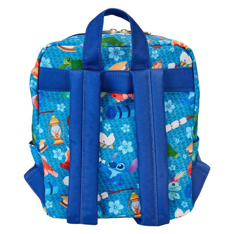 Loungefly Stitch Camping Cuties All-Over Print Nylon Square Mini Backpack - Ginga Toys