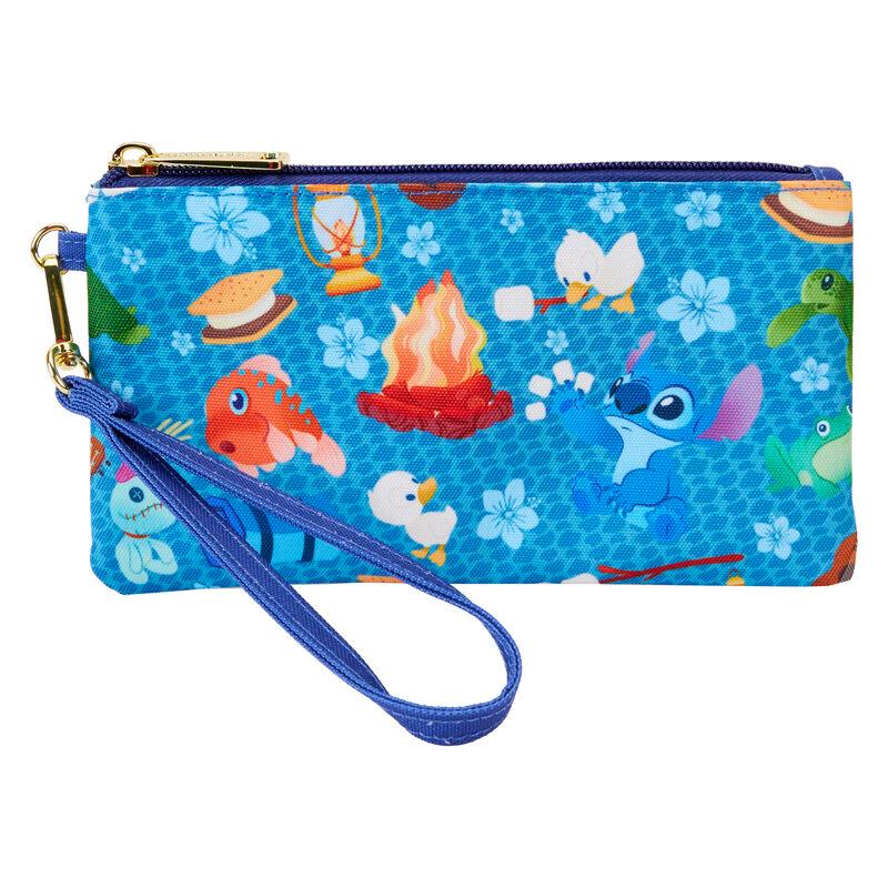 Loungefly Stitch Camping Cuties All-Over Print Nylon Zipper Pouch Wristlet - Ginga Toys