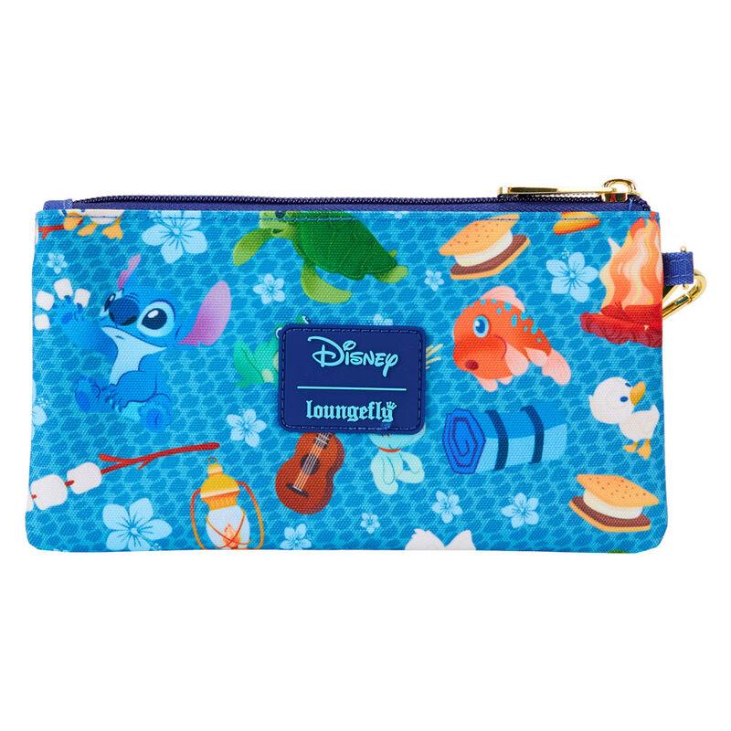 Loungefly Stitch Camping Cuties All-Over Print Nylon Zipper Pouch Wristlet - Ginga Toys