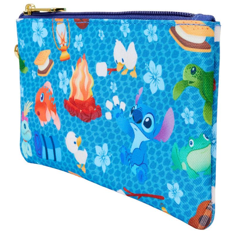 Loungefly Stitch Camping Cuties All-Over Print Nylon Zipper Pouch Wristlet - Ginga Toys