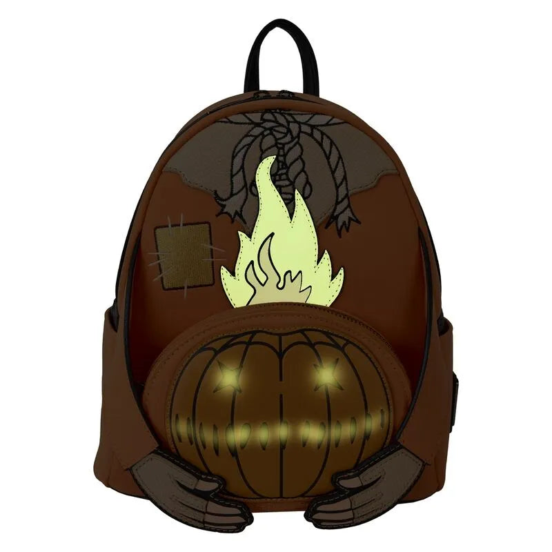 Loungefly Trick 'R Treat Flaming Pumpkin Head Sam Light Up Glow Mini Backpack - Ginga Toys