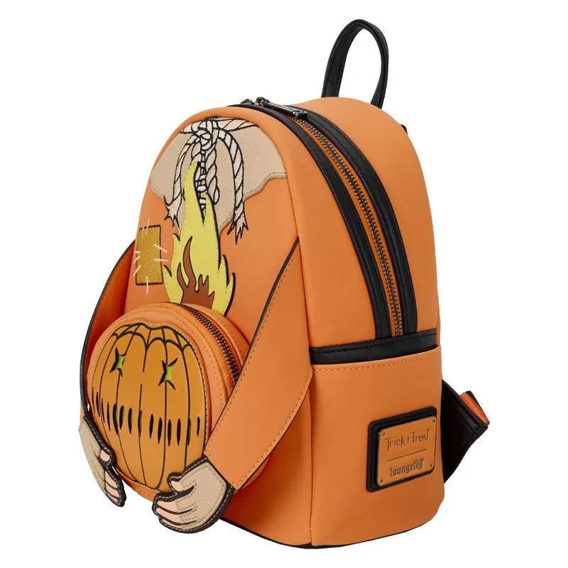 Loungefly Trick 'R Treat Flaming Pumpkin Head Sam Light Up Glow Mini Backpack - Ginga Toys