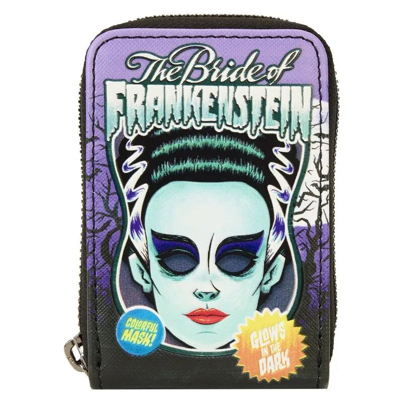 Loungefly Universal Monsters Bride of Frankenstein Mask Glow Accordion Wallet - Ginga Toys