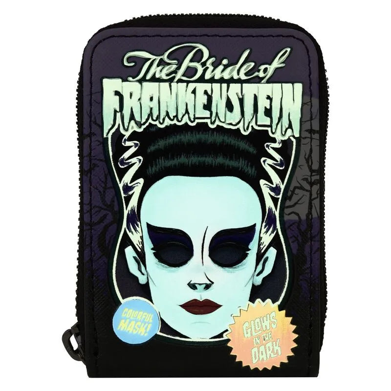 Loungefly Universal Monsters Bride of Frankenstein Mask Glow Accordion Wallet - Ginga Toys