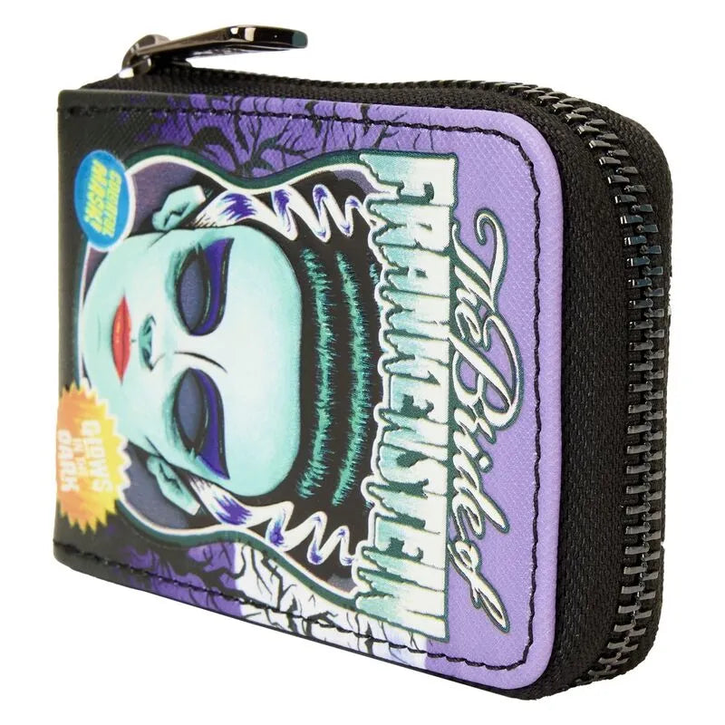 Loungefly Universal Monsters Bride of Frankenstein Mask Glow Accordion Wallet - Ginga Toys