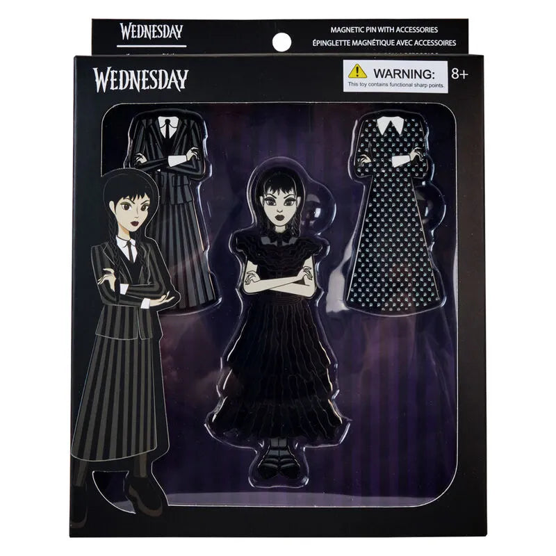 Loungefly Wednesday Addams Paper Doll Magnetic Pin Set - Ginga Toys