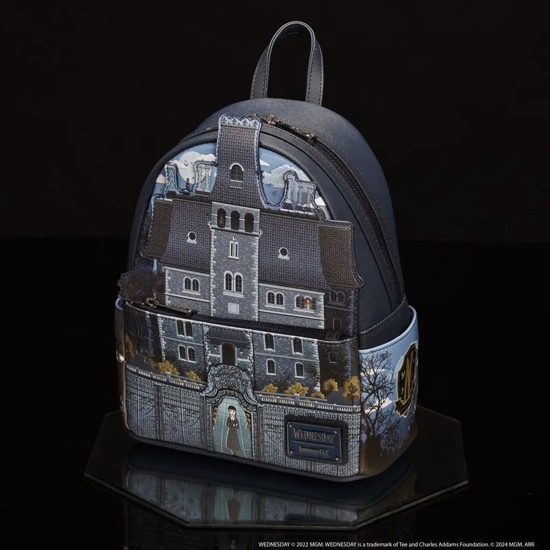 Loungefly Wednesday Nevermore Academy Castle Glow Mini Backpack - Ginga Toys