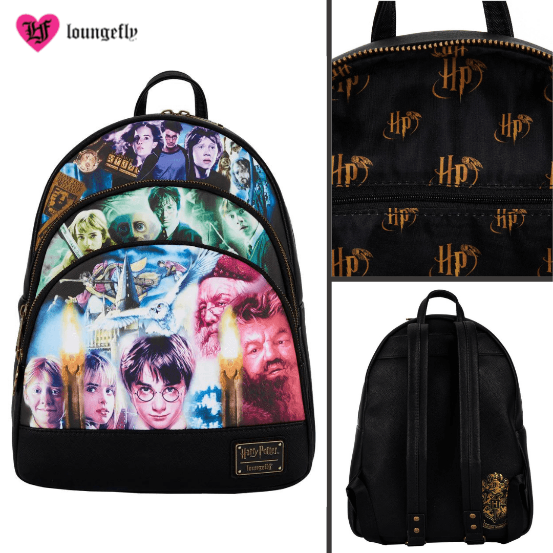 Loungefly X Harry Potter Trilogy Triple Pocket Mini Backpack - Loungefly - Ginga Toys